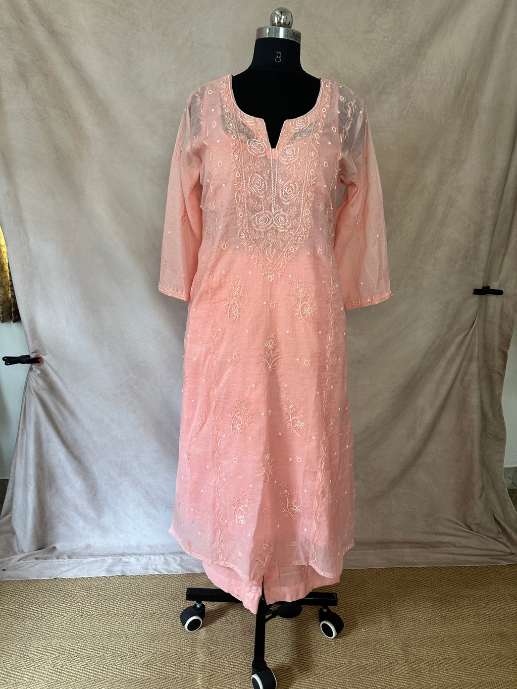 Designer Chikankari kurti with bottom and dupatta