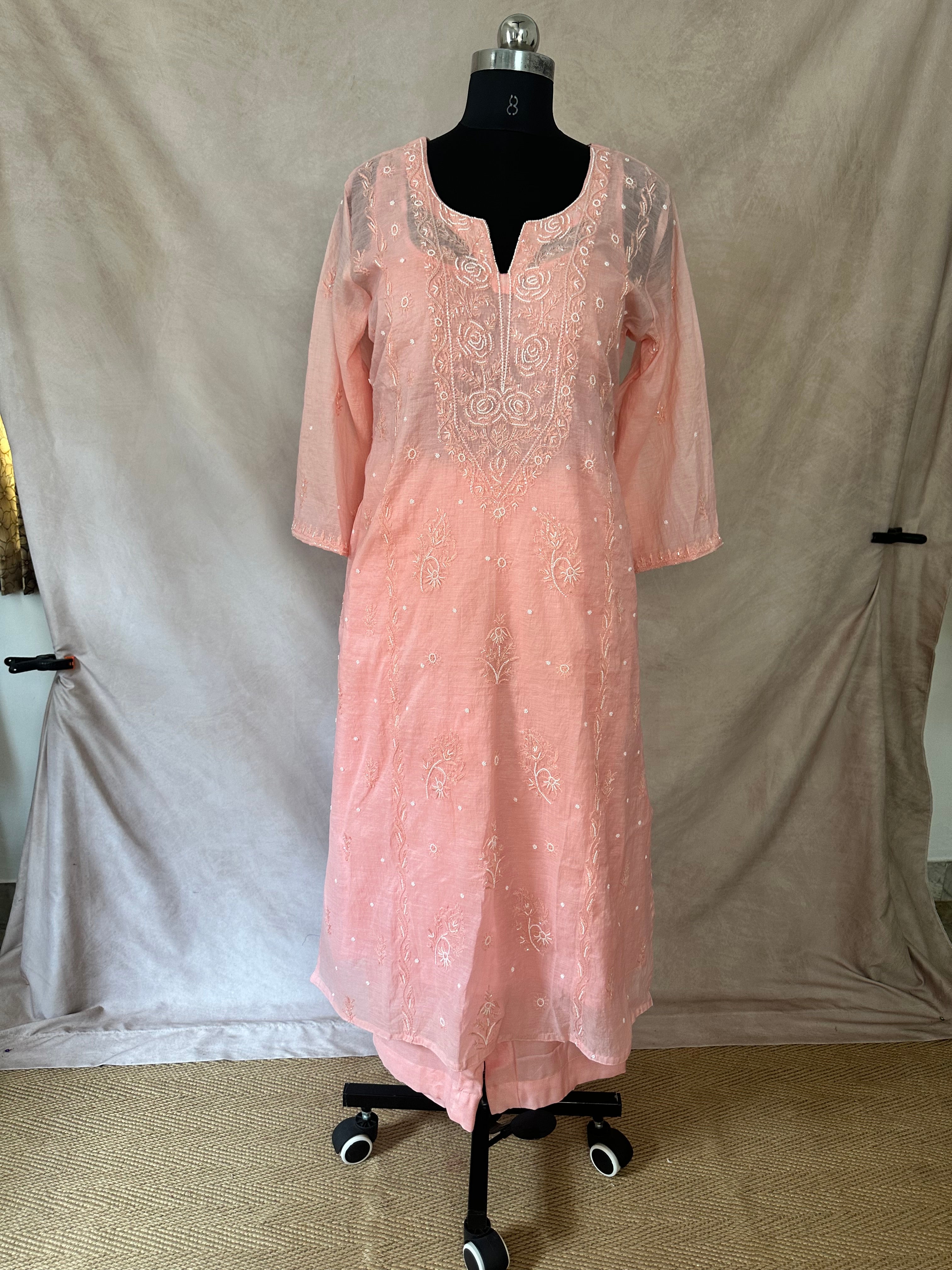 Designer Chikankari kurti with bottom and dupatta