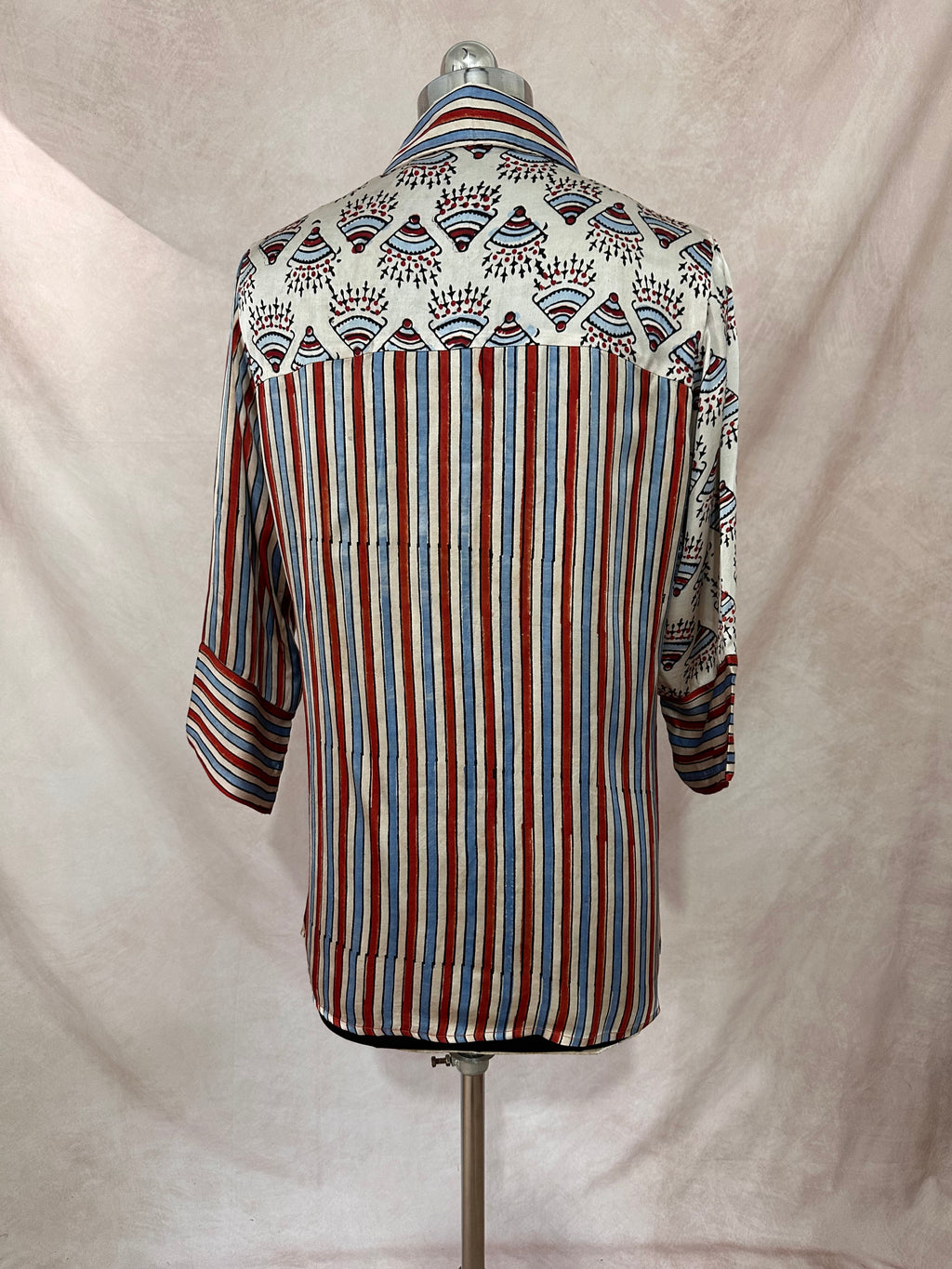 Pure Modal silk shirt with hand block print