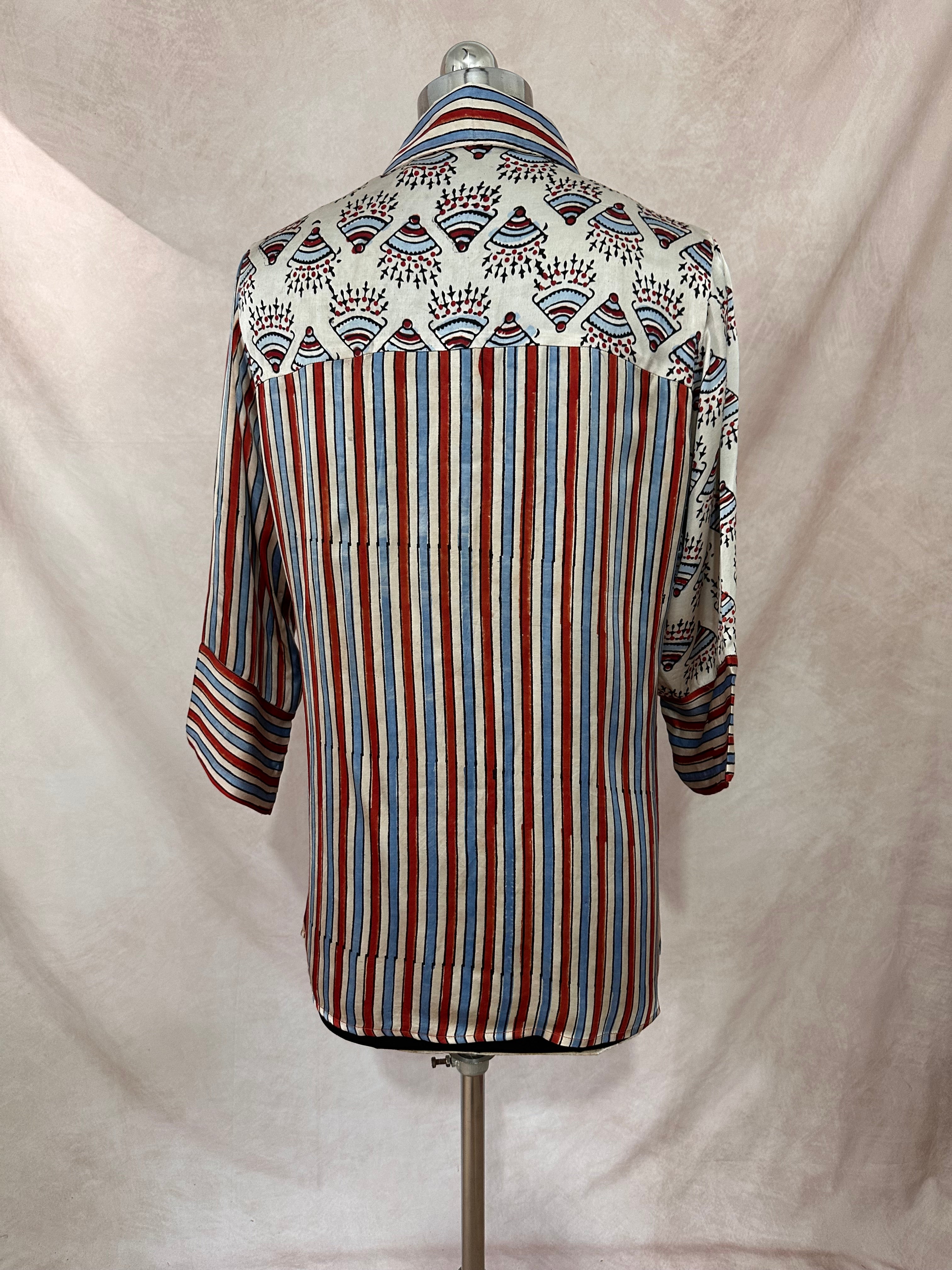 Pure Modal silk shirt with hand block print
