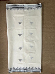 Cotton set saree with kolam print