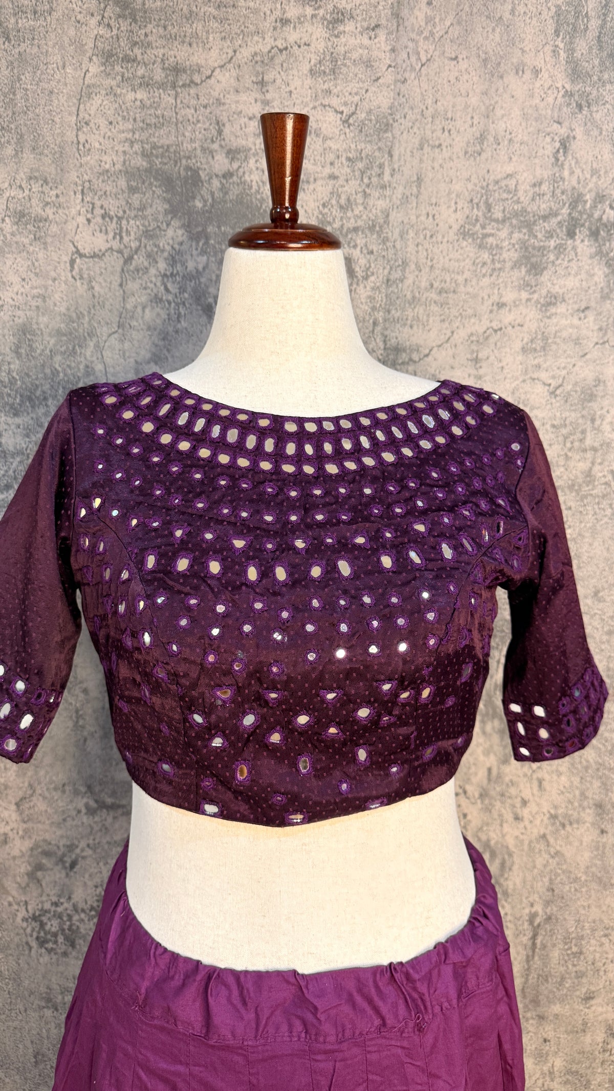 8 m flare navrathri skirt with real mirror