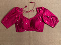 Reddish maroon silk cotton blouse with sleeves