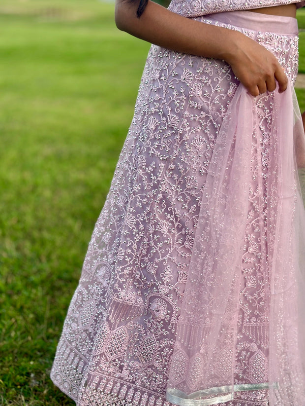 Lilac lehanga set