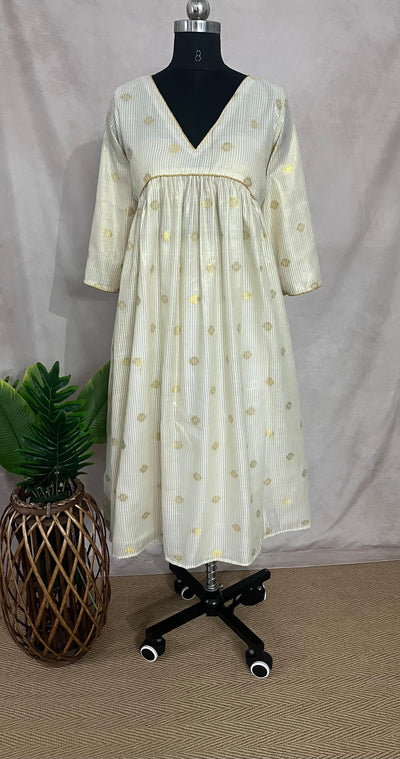 Off white cotton Onam special kurti