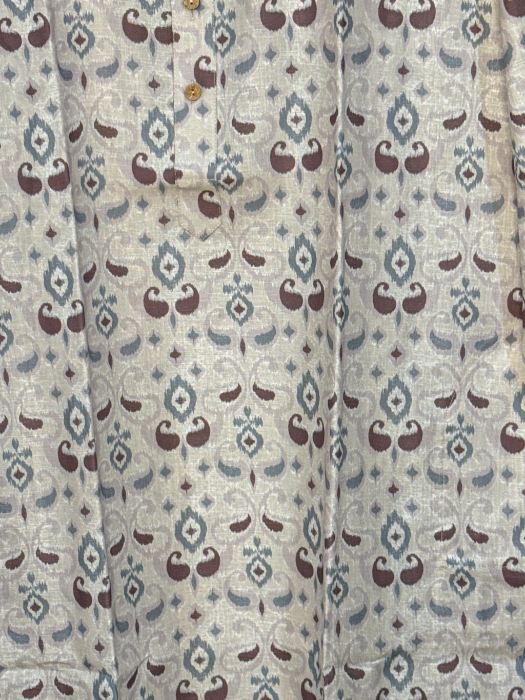 Light grey printed cotton silk kurta