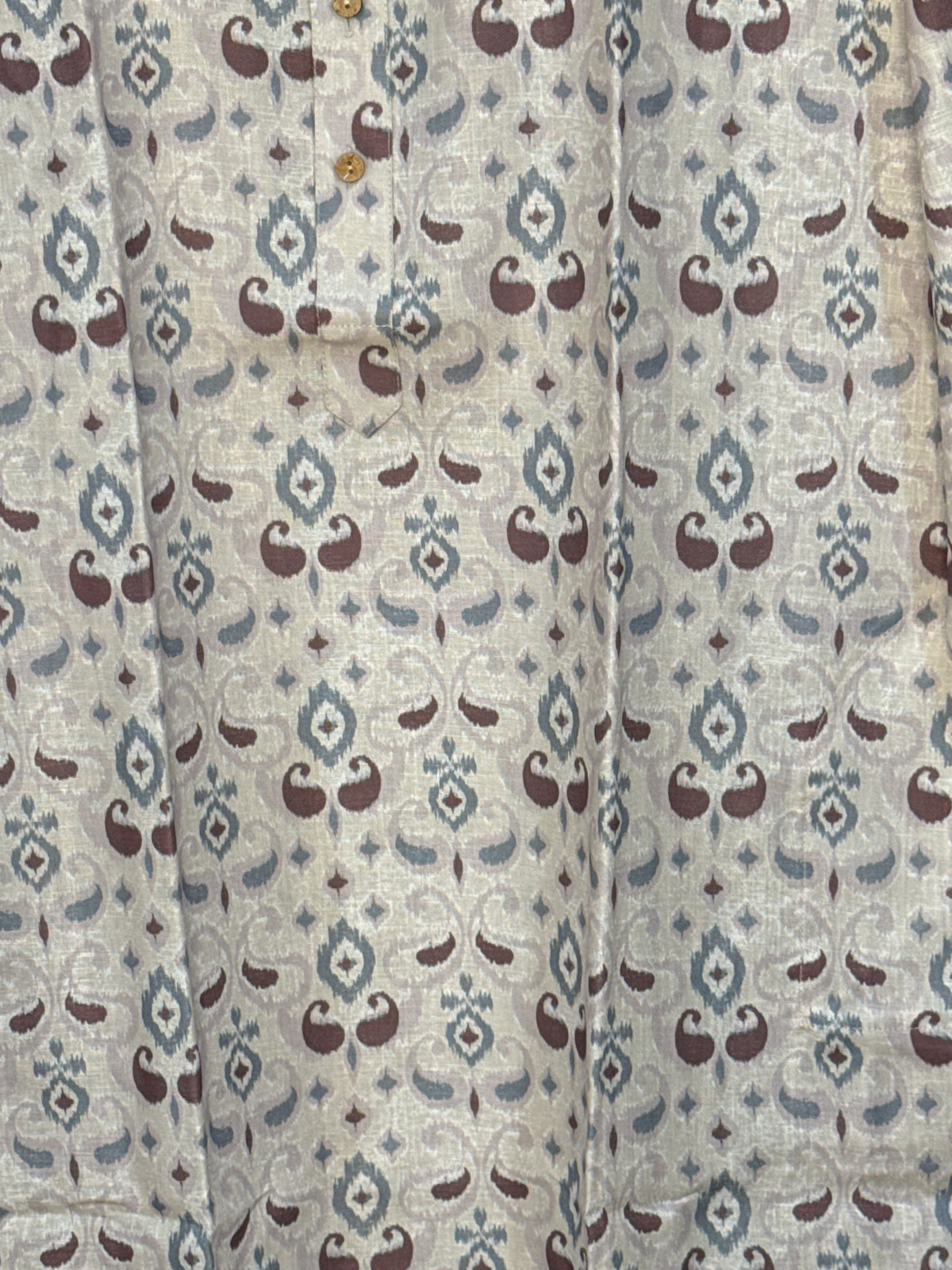Light grey printed cotton silk kurta
