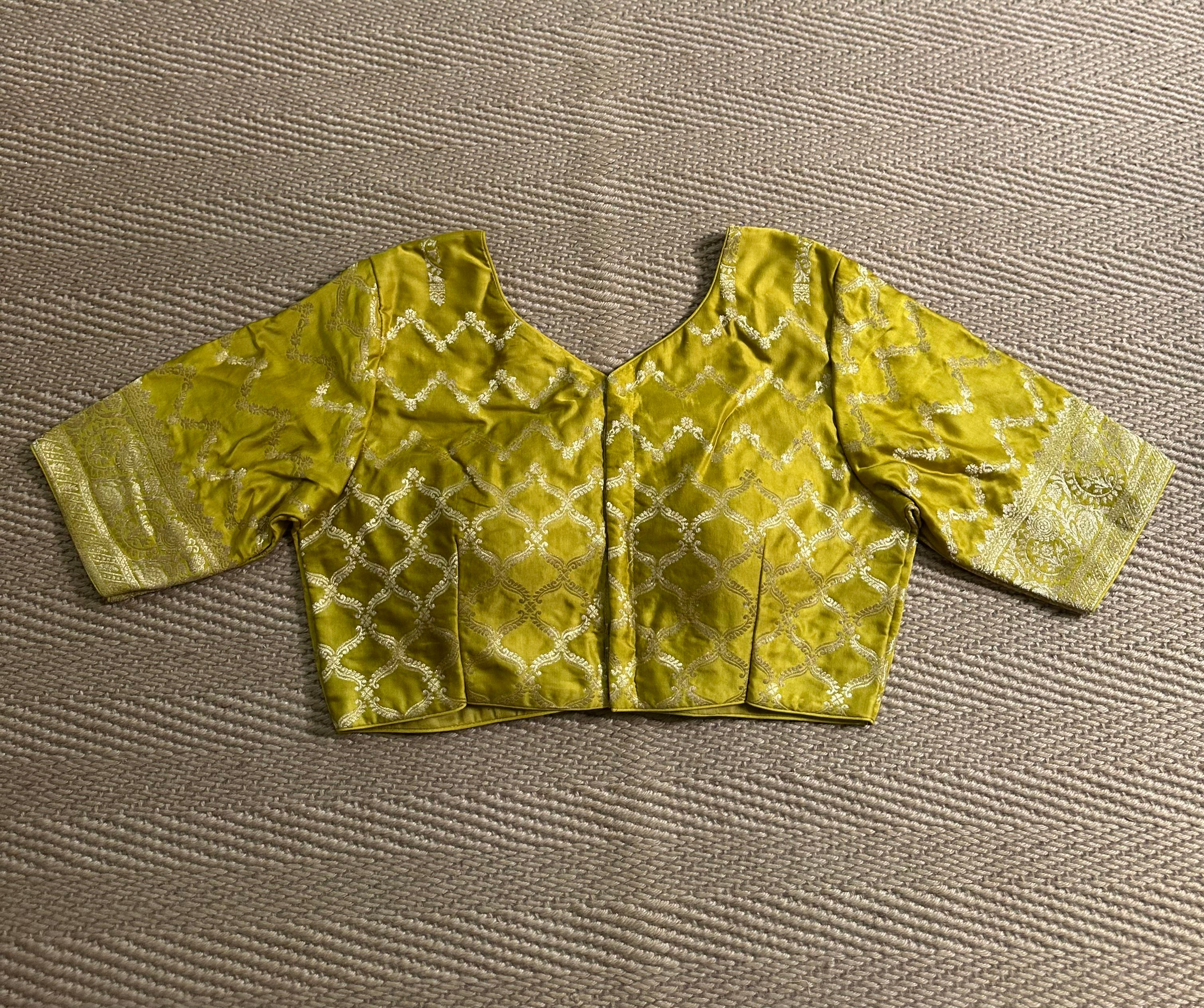Light green banarsi brocade blouse