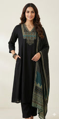 Muslin silk kurti with bottom and dupatta