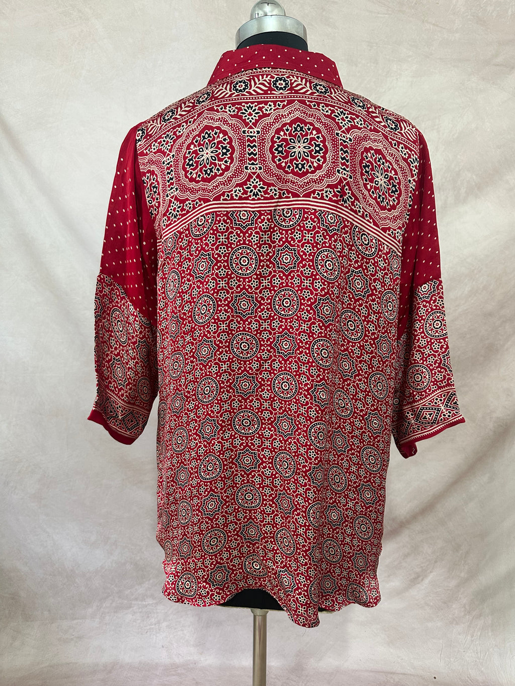Pure Modal silk shirt with hand block print