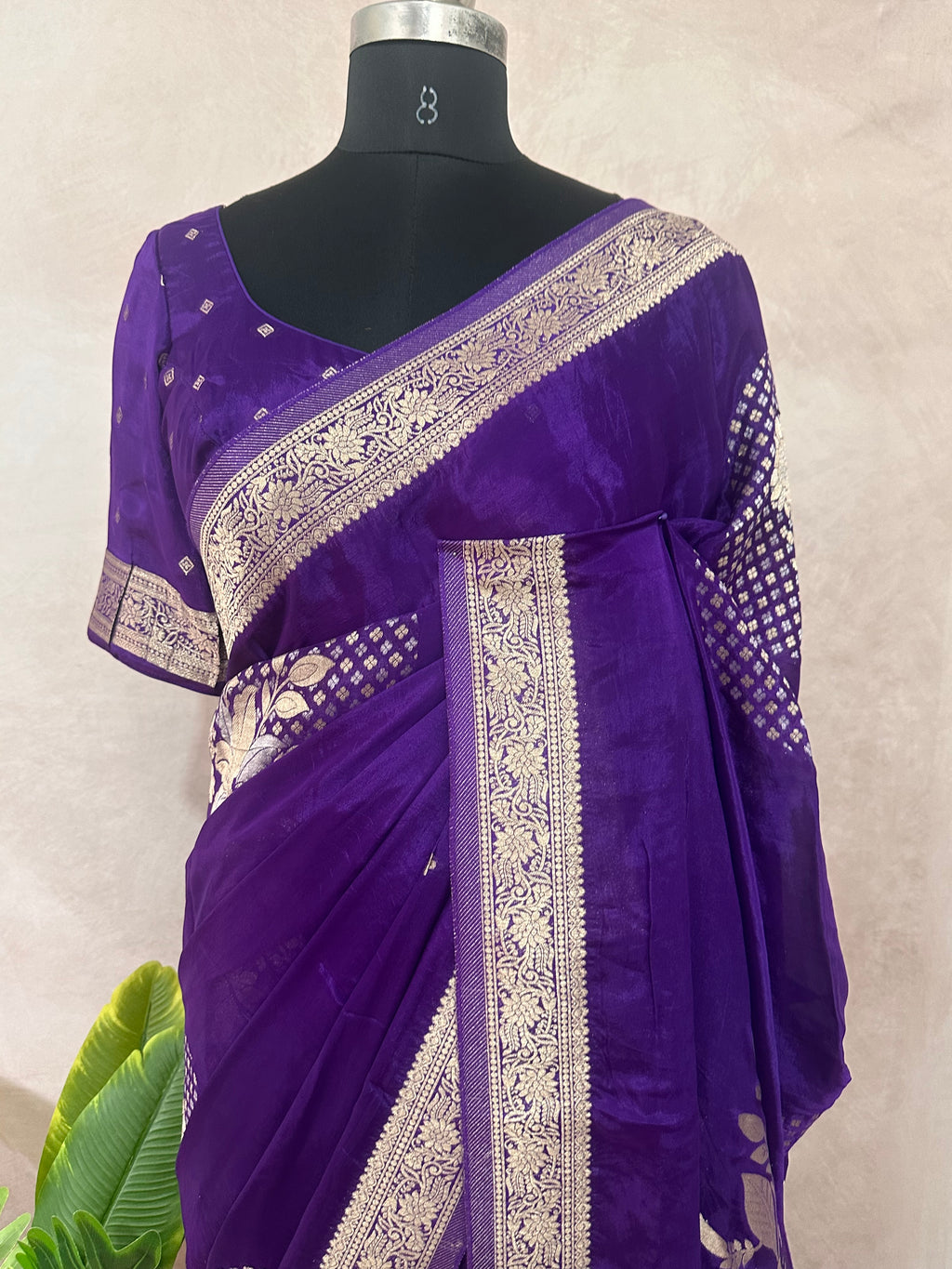 Crepe georgette saree with stitched blouse