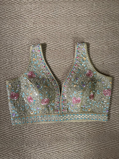 Gold color designer blouse