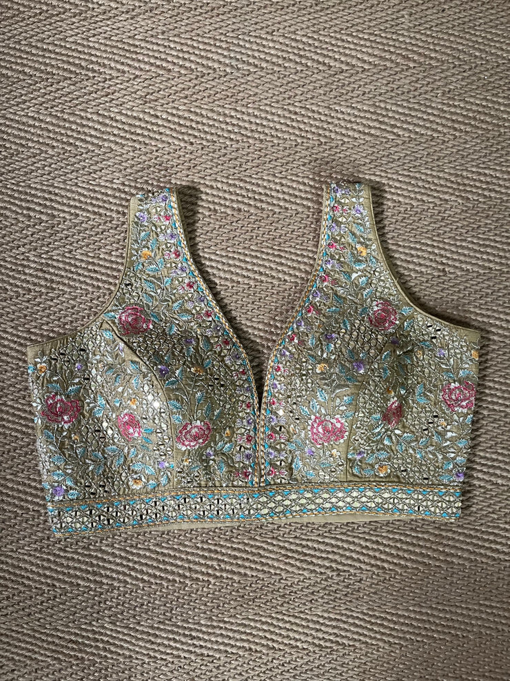 Gold color designer blouse