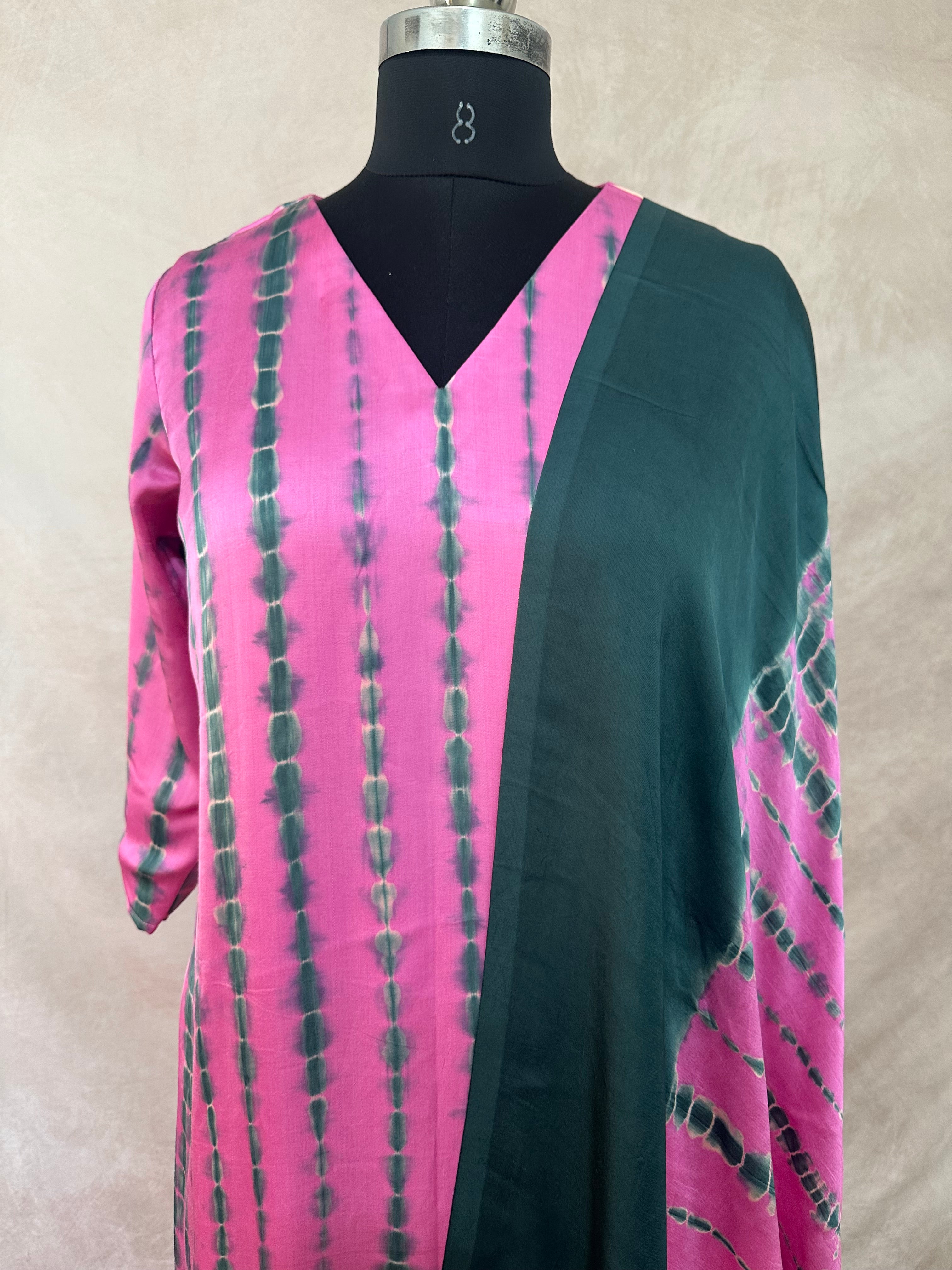 Shibori modal silk kurti set