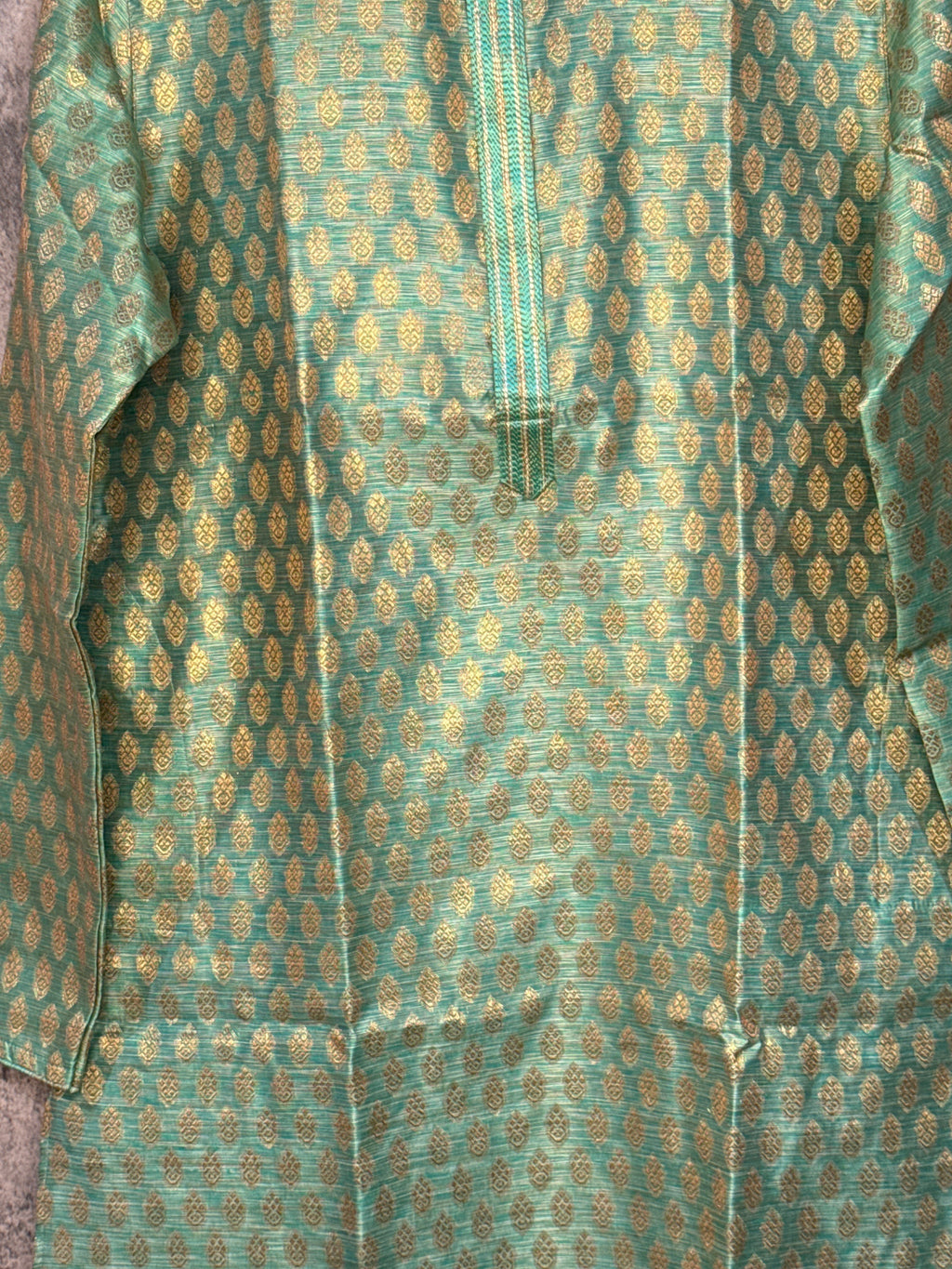 Light green banarsi brocade style kurta