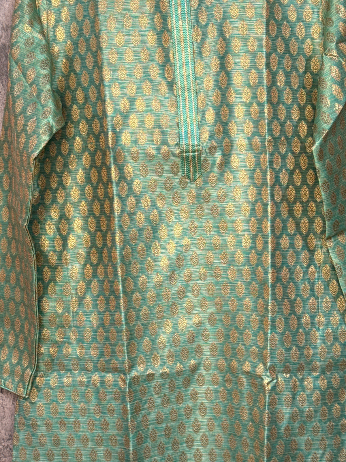 Light green banarsi brocade style kurta