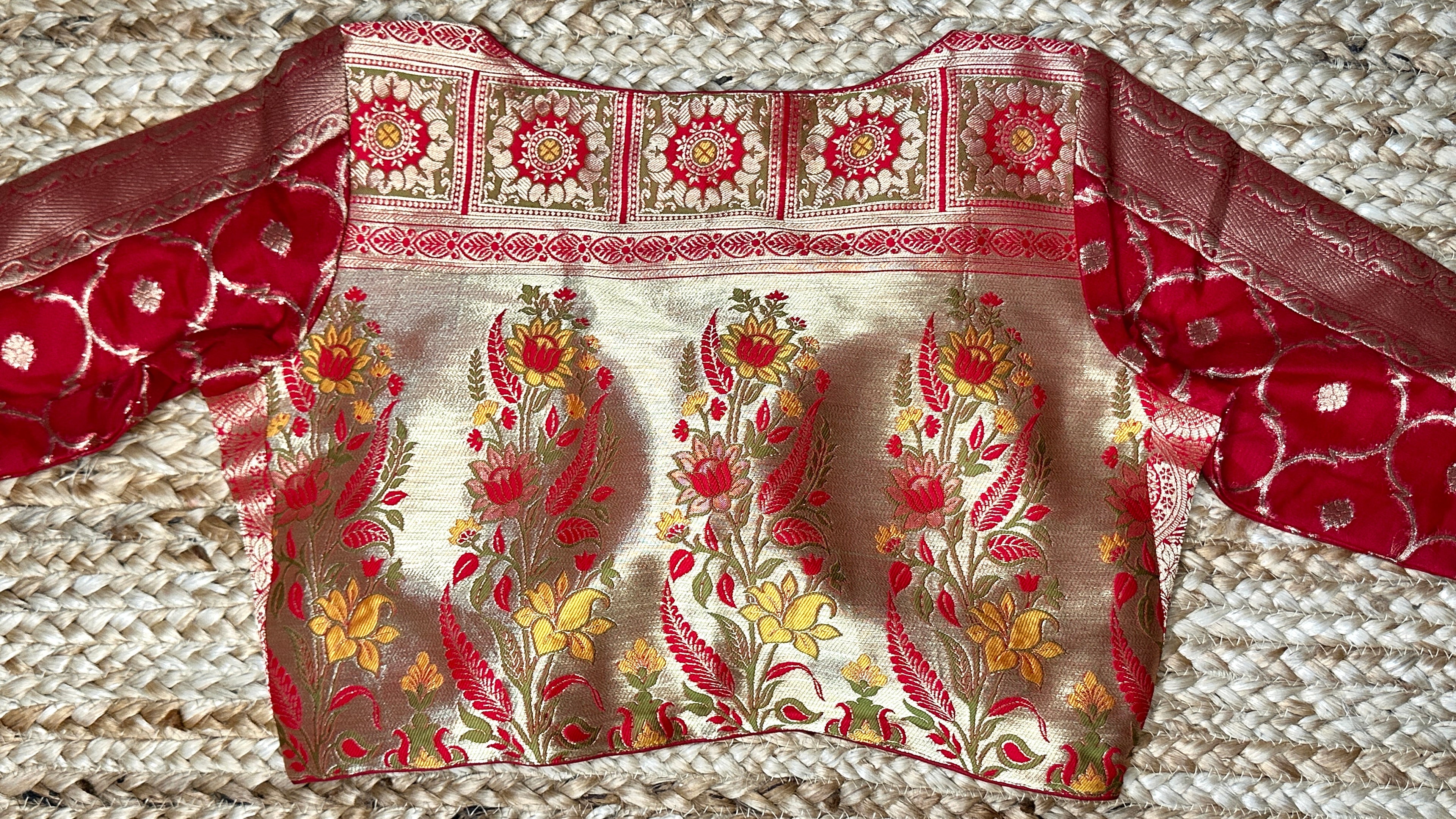 Red tissue silk blouse