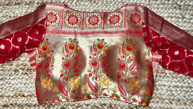 Red tissue silk blouse