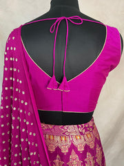 Magenta Banarsi silk lehanga