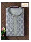 Light grey printed silk kurta with sequins work , with bottom