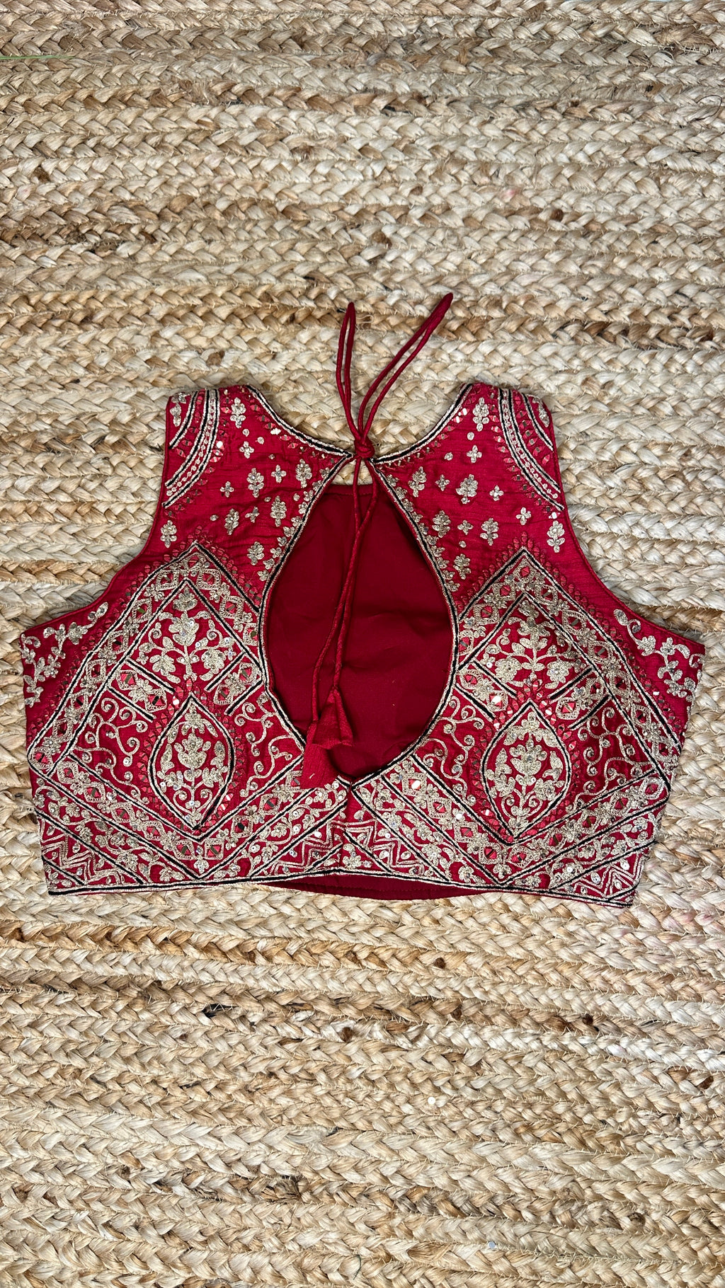 Red designer blouse