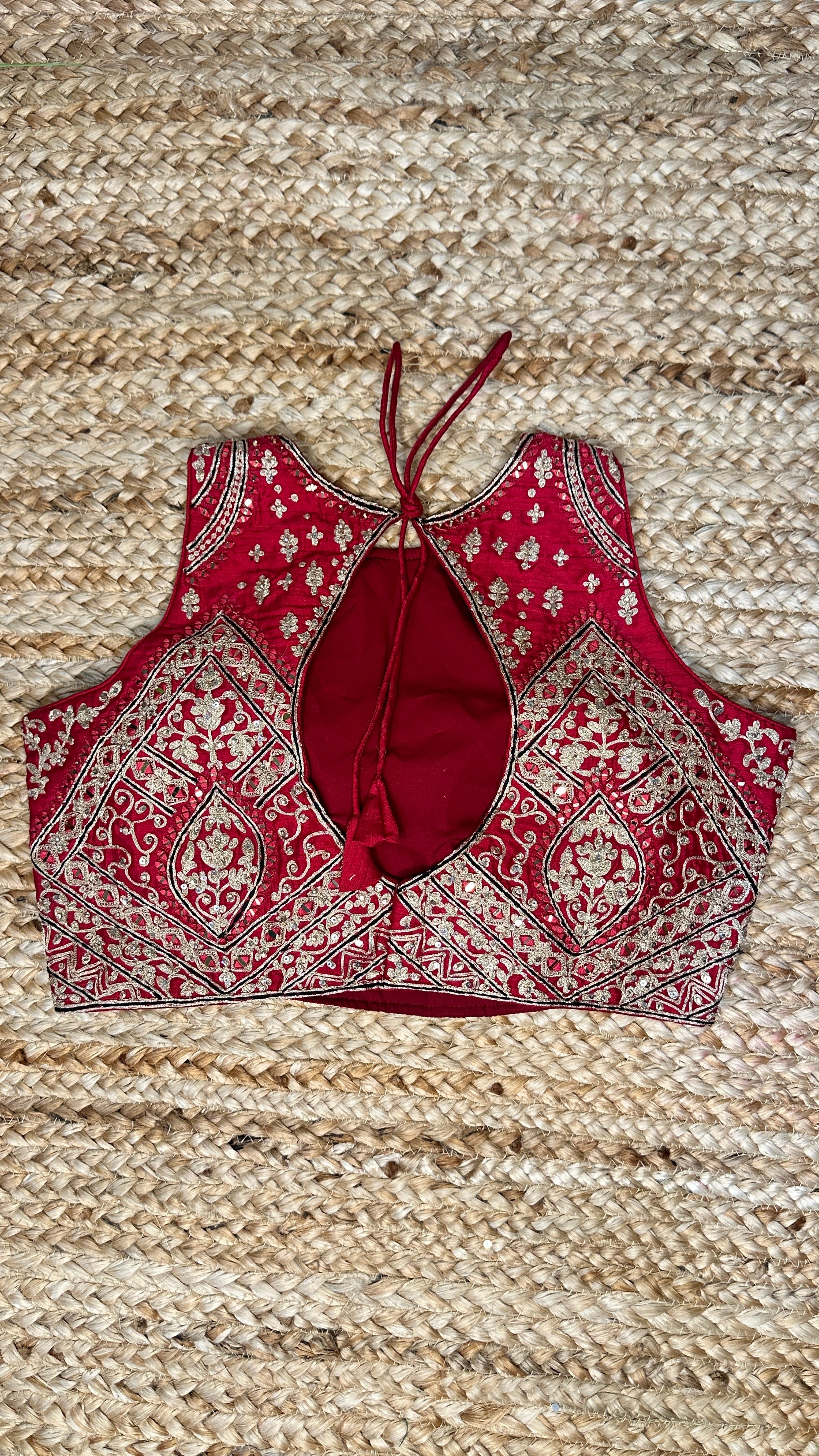 Red designer blouse