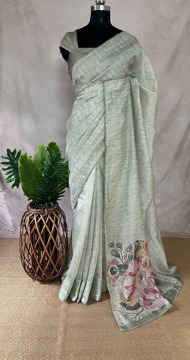 Designer sequins work saree with BP