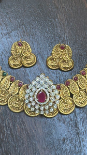 Coin necklace with detachable pendent and stud