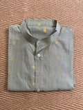 Sage green cotton silk long kurta