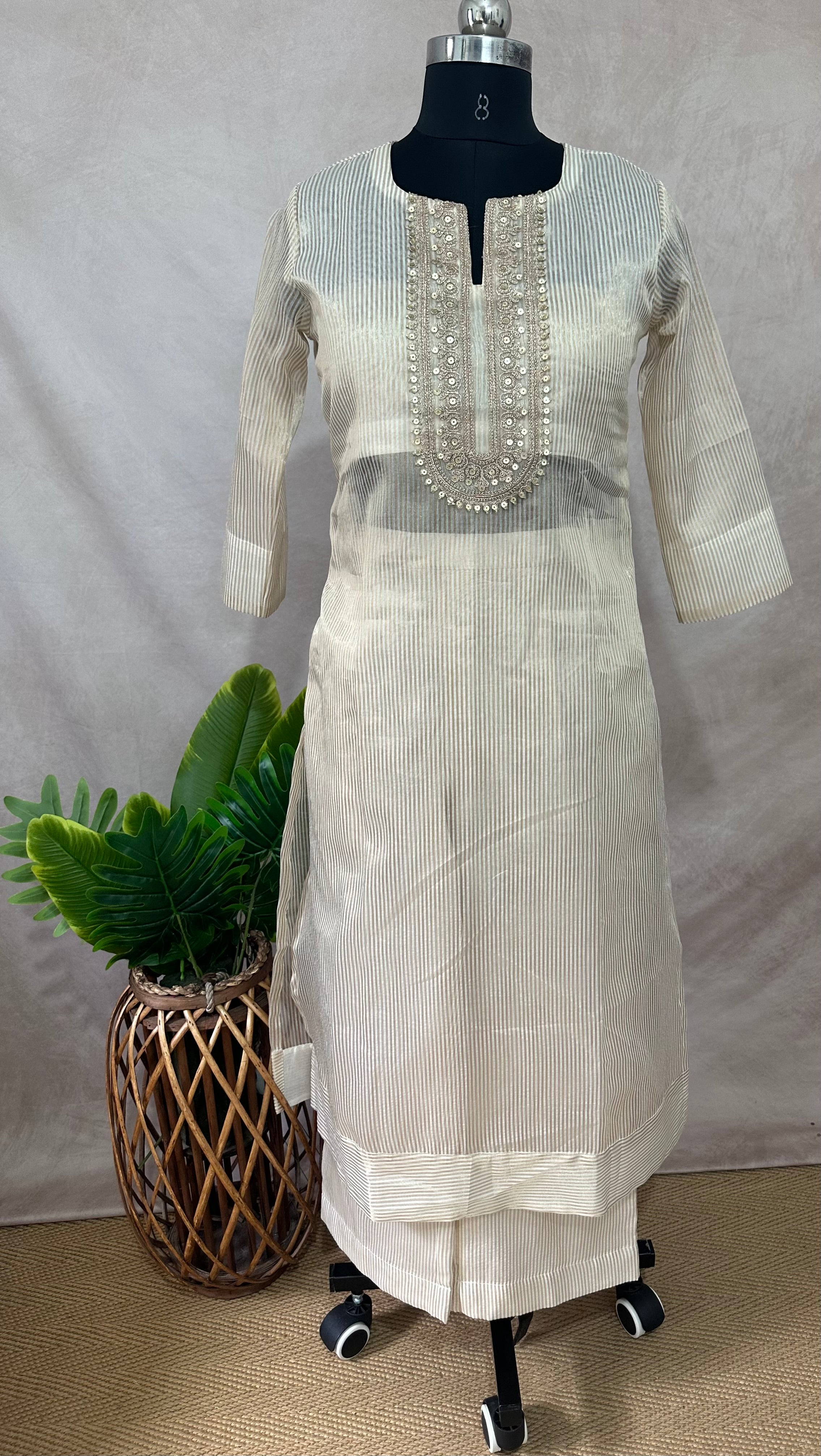 Tissue chanderi designer kurti