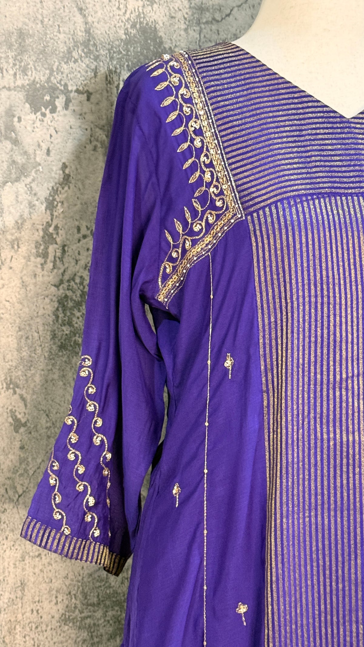 Purple tissue chanderi silk kurti set