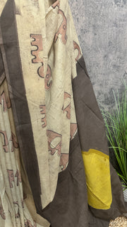 Vanaspati Ajrakh cotton sarees with hand block print with natural dye