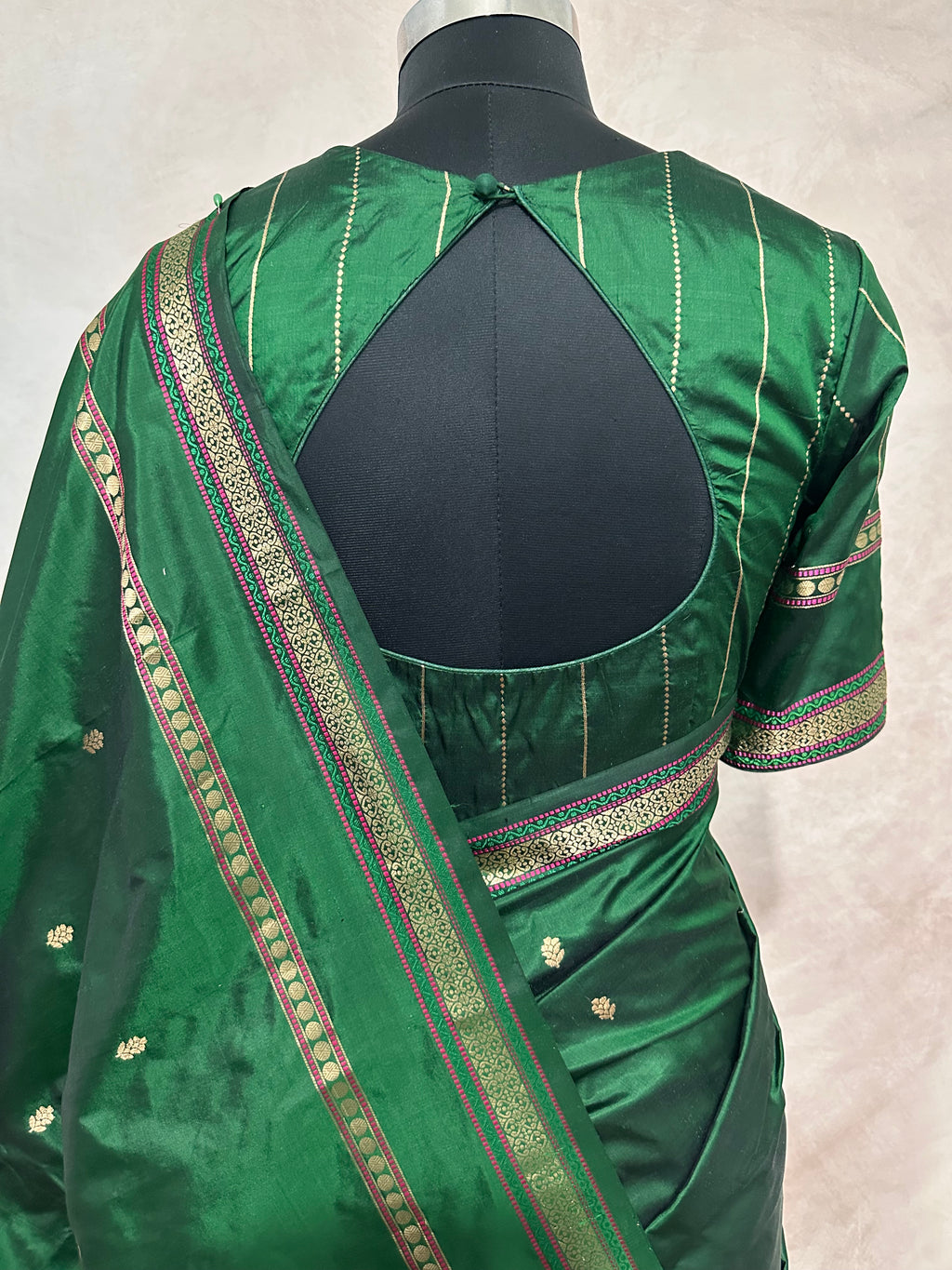 Handloom Pure katan banarsi soft silk saree with stitched blouse