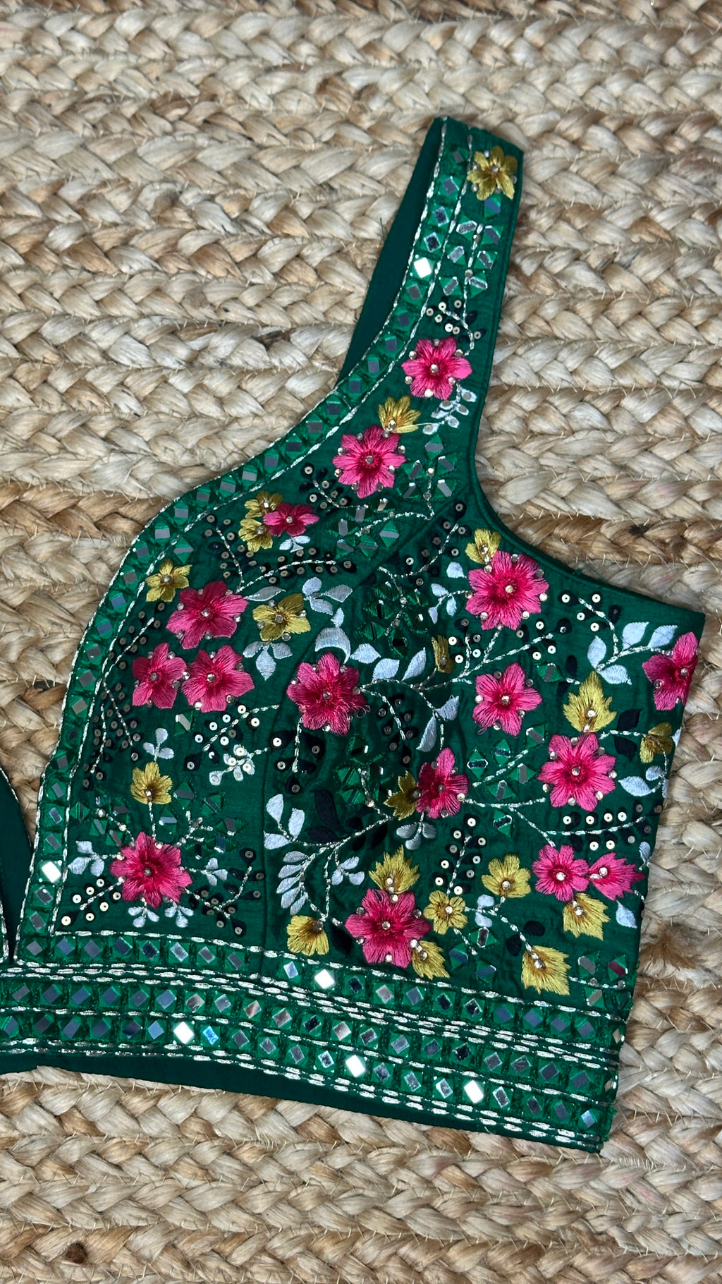 Green designer blouse