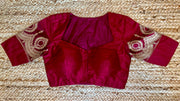 Maroon raw silk blouse