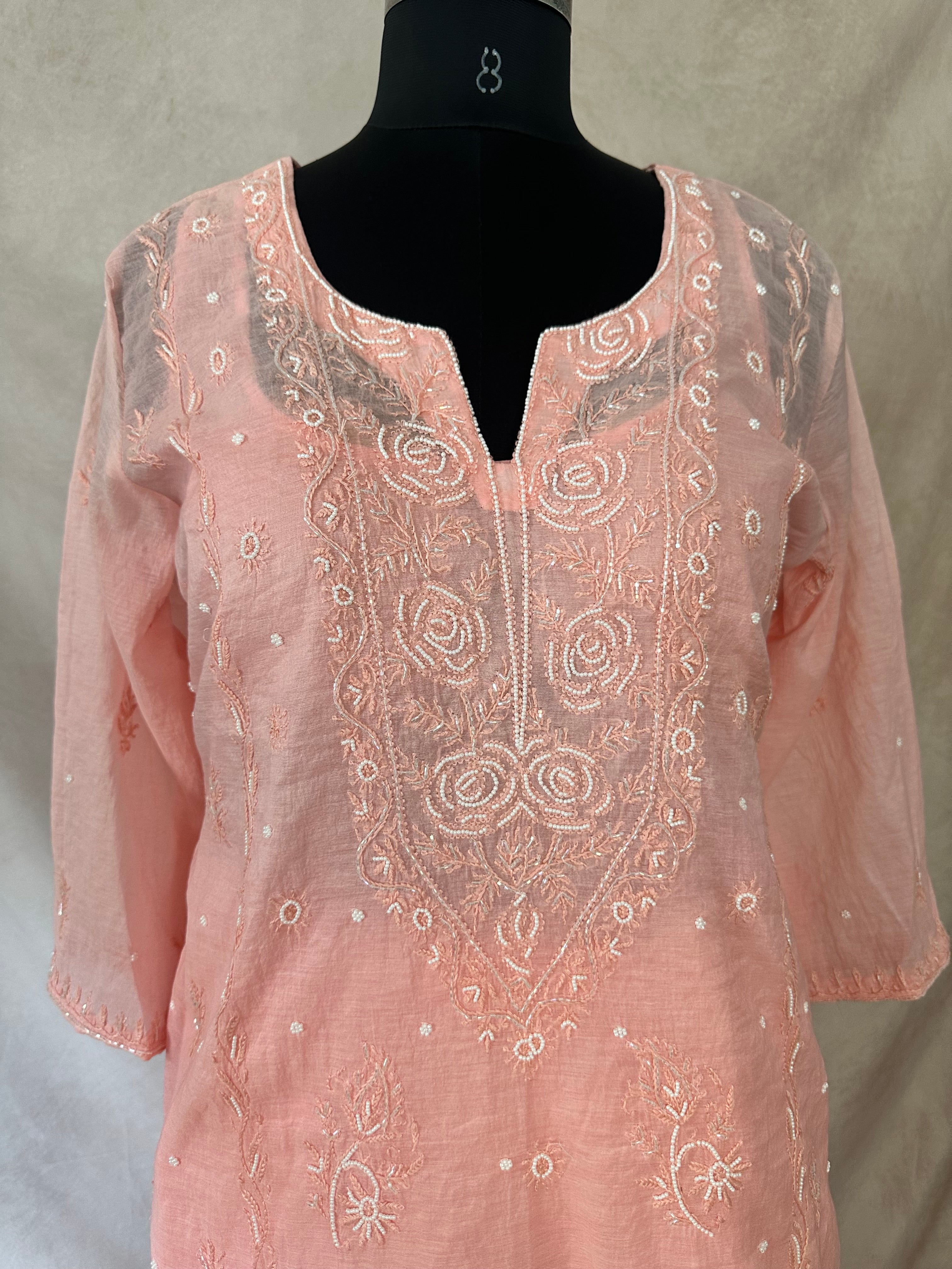 Designer Chikankari kurti with bottom and dupatta