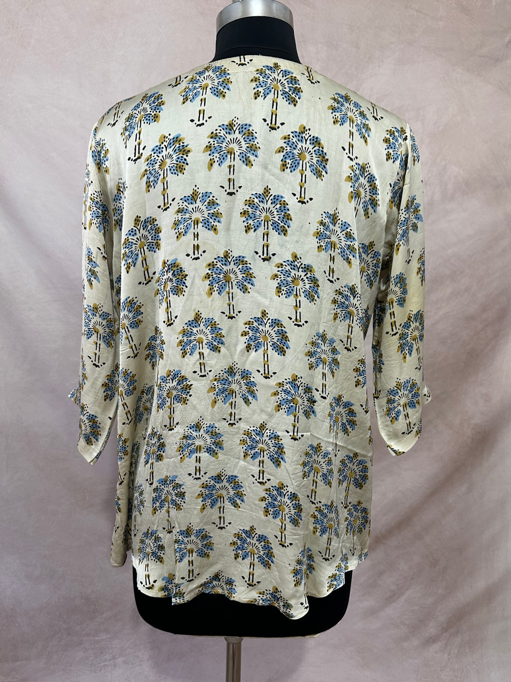 Pure Modal silk shirt with hand block print