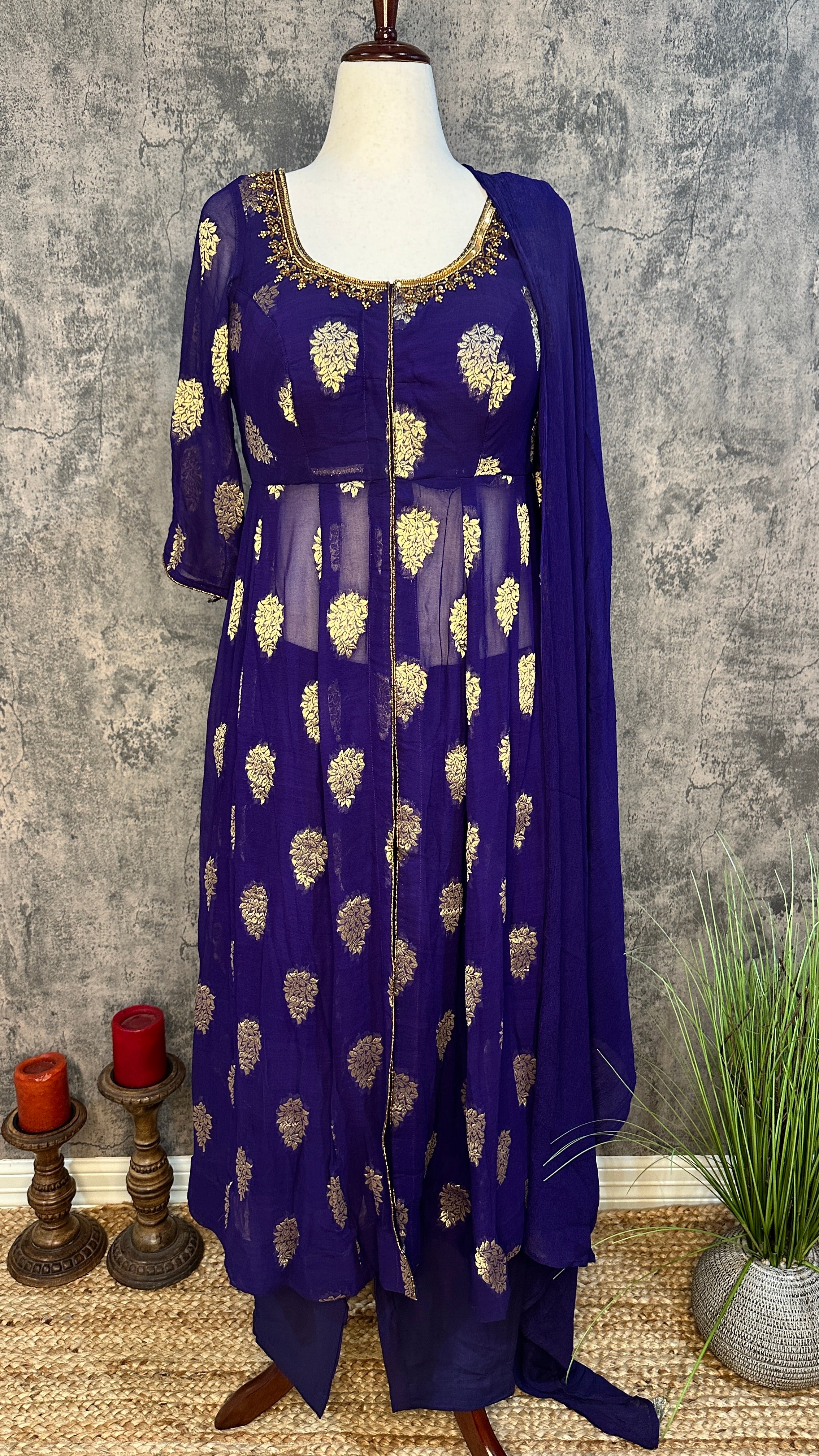 Purple designer salwar set
