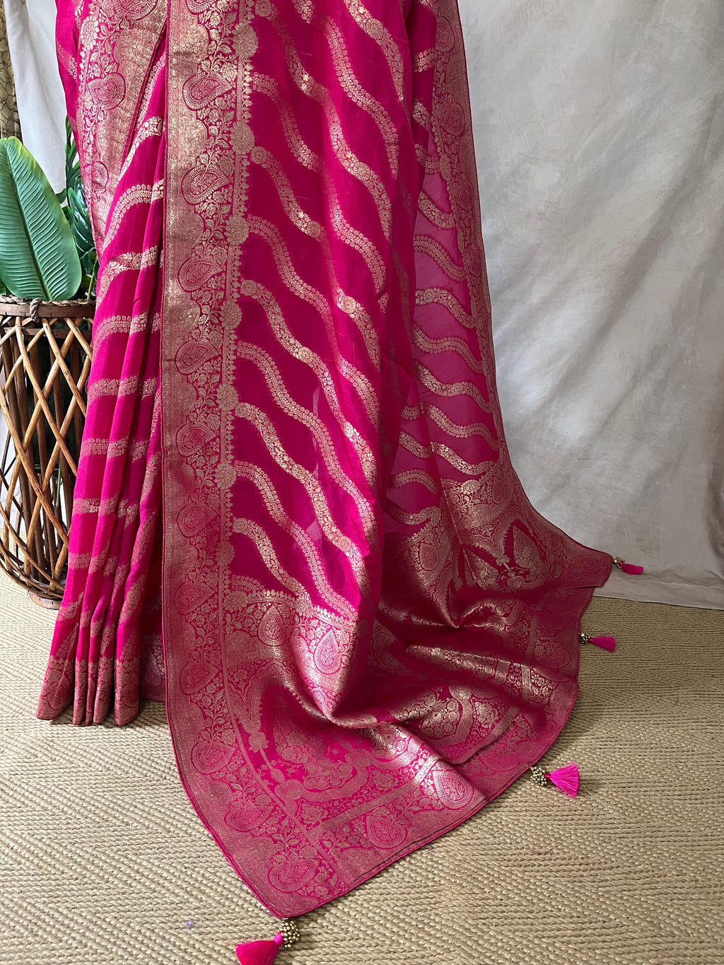 Dola silk saree with stitched blouse