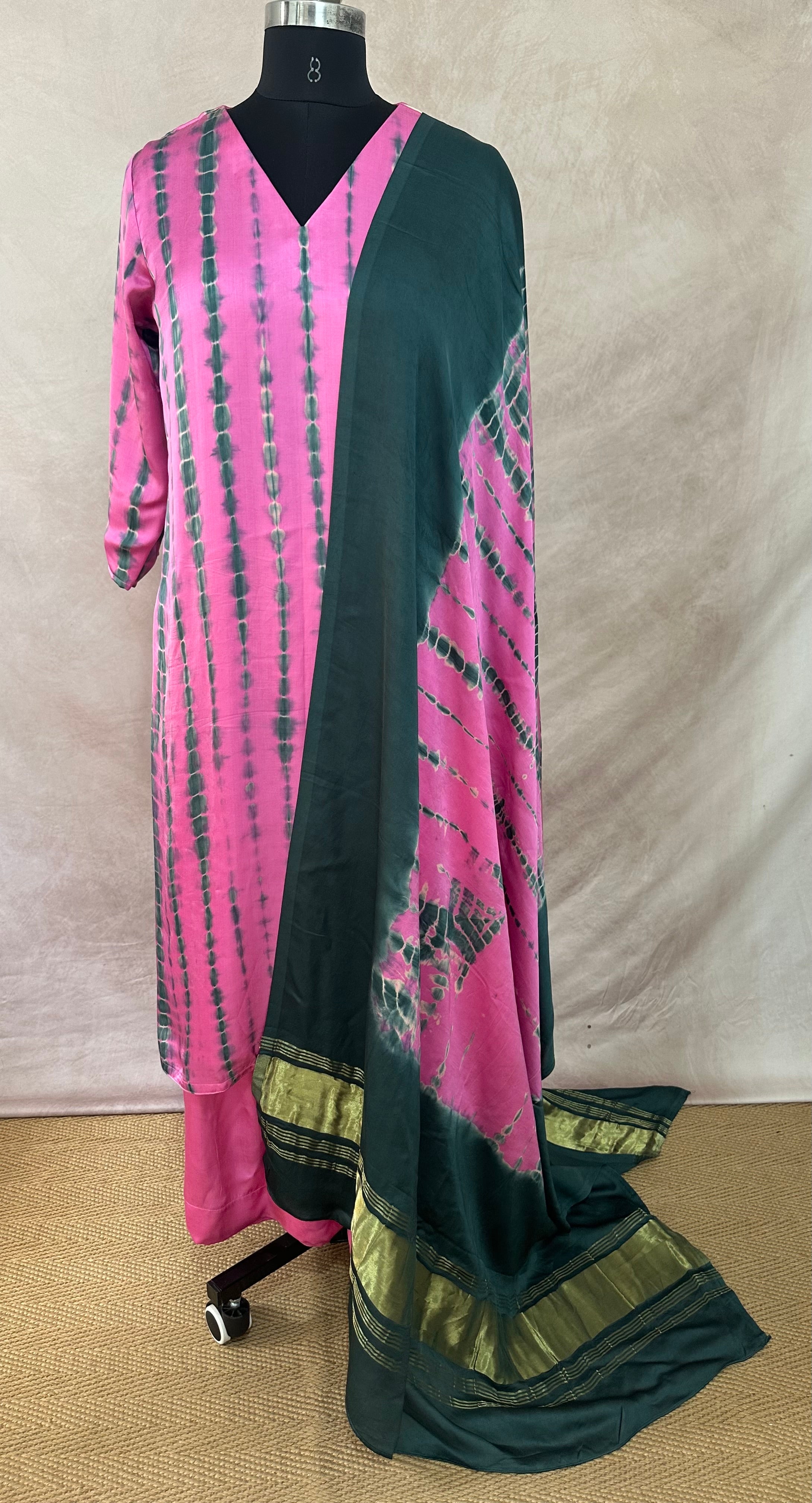 Shibori modal silk kurti set