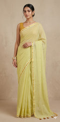 Pure mulcotton saree with sequins