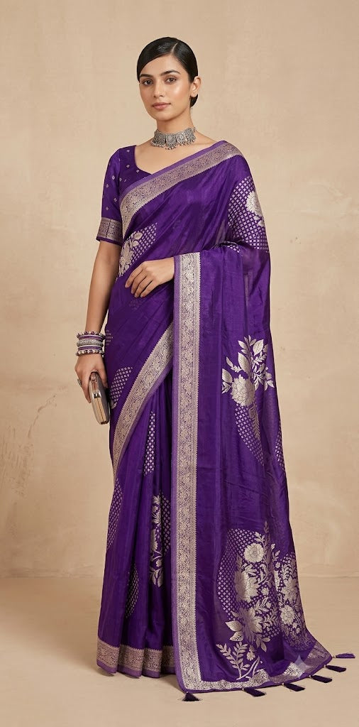 Crepe georgette saree with stitched blouse