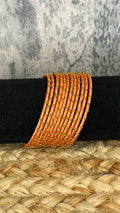 Peach thread bangle set (12 number)- 2.4