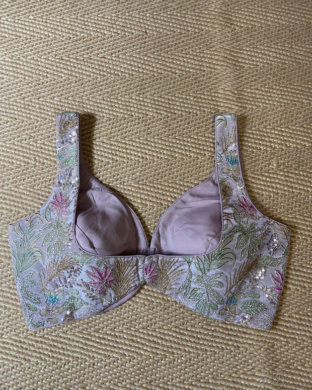 Lilac tissue silk blouse