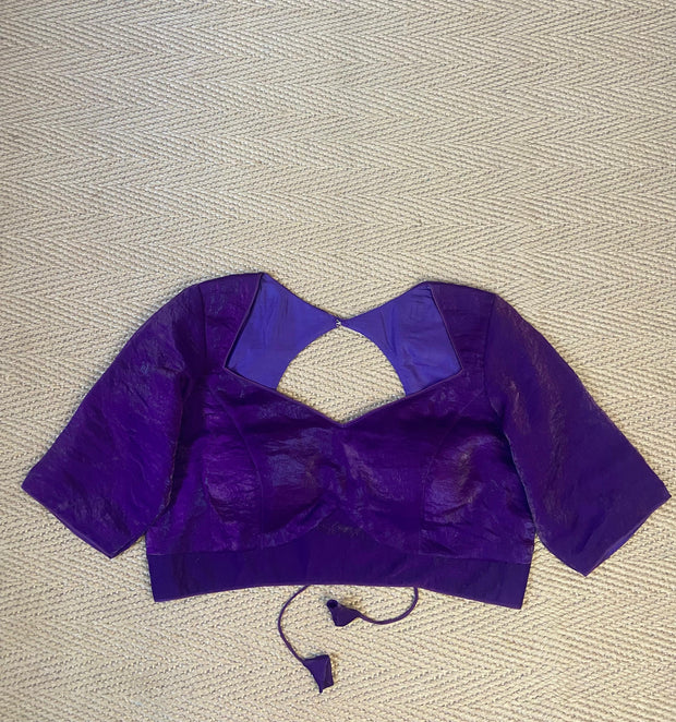Purple plain tissue blouse