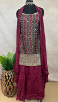 Ajrakh printed short kurti with palazzo pant