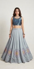 8 m flare navrathri skirt with real mirror