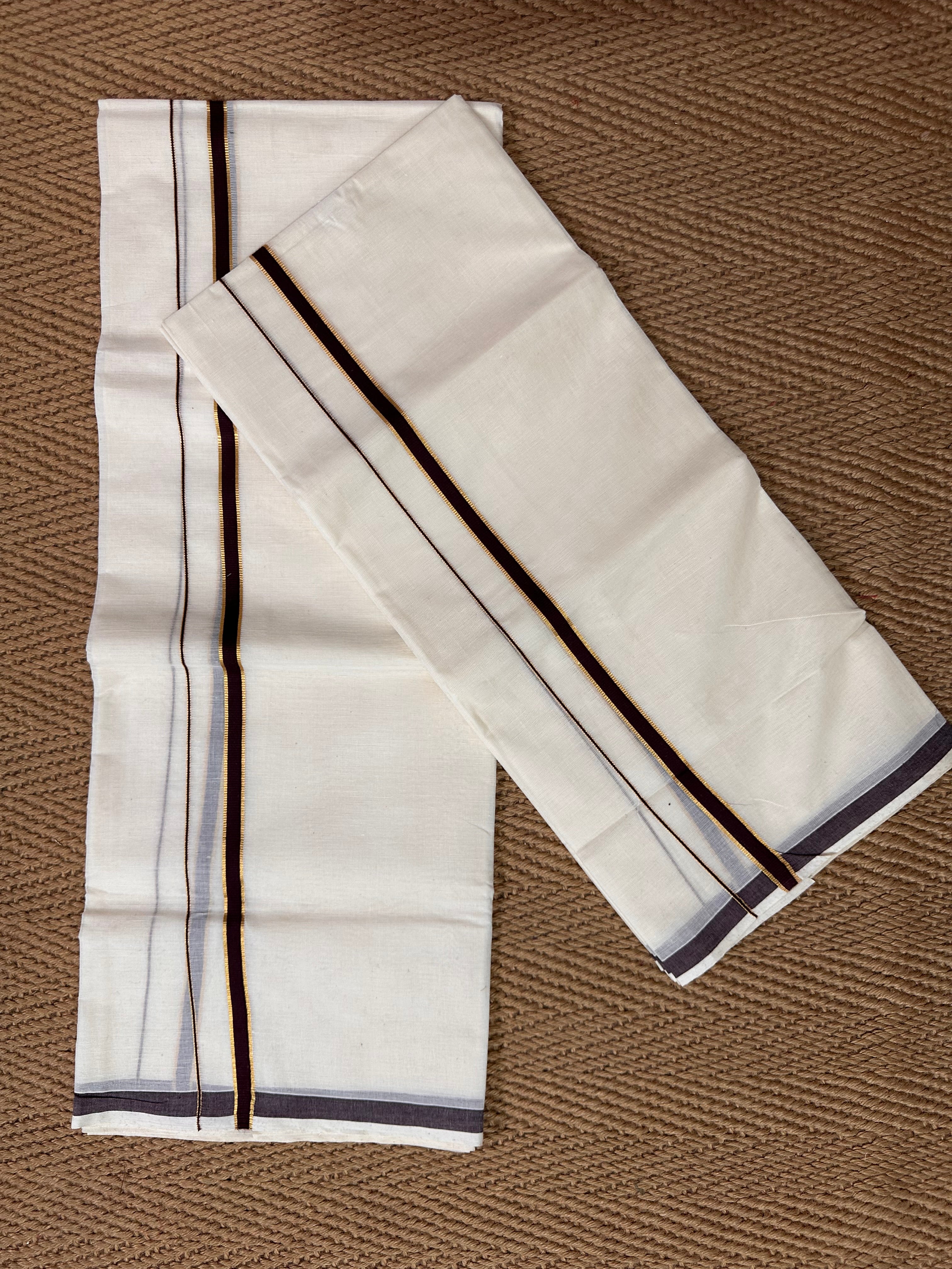 Brown puliyilakkara set mundu