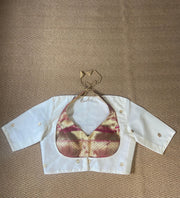 Off white and red 2 in one masaba style blouse
