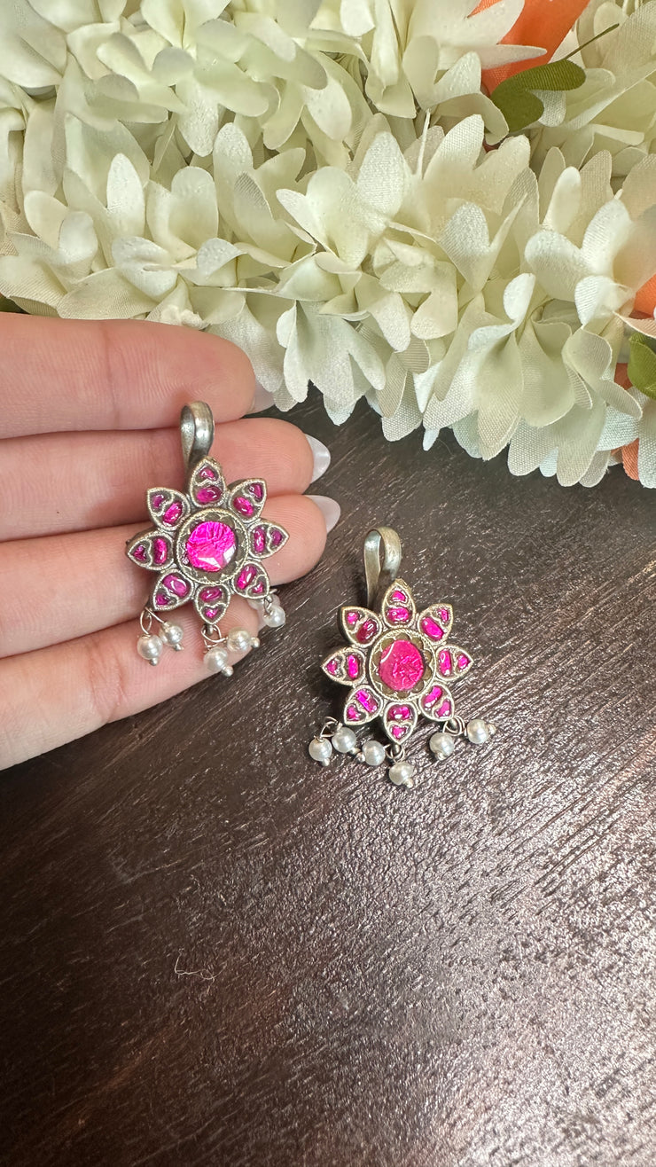 Silver Bugadis with kemp stones